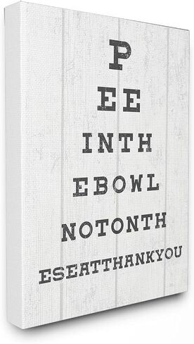 Stupell Industries Bathroom Seeing Eye Chart Pee in The Bowl Phrase Wall Art in Saudi Arabia