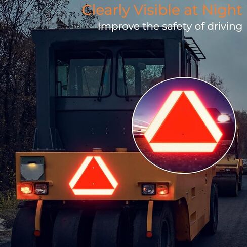 1 Pack Slow Moving Vehicle Sign 14"x16", 1mm Thick Aluminum Farm Triangle Safety Sign, Engineering Grade Reflective SMV Safety Sign for Golf Cart/Tractor/UTV, Up to 7 Years of Outdoor Use in Saudi Arabia