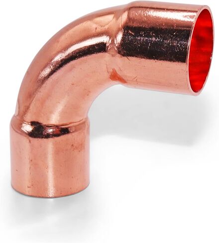 تركيبات نحاسية HVACR OD 7/8 بوصة (البعد الخارجي HVACR) 3/4 بوصة (البعد الداخلي للسباكة) - تركيب كوع نحاسي طويل نصف قطره 90 درجة مع كوبين لحام وACR - 99.9% من النحاس النقي - 5 عبوات in Kuwait
