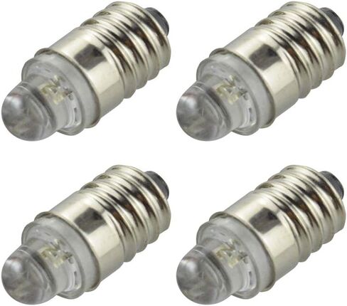 Ruiandsion 4pcs E10 LED Bulbs 3V 0.1W 3000K Warm White LED Bulbs for Torchlight Flashlight Torch Lights,Negative Earth in Saudi Arabia