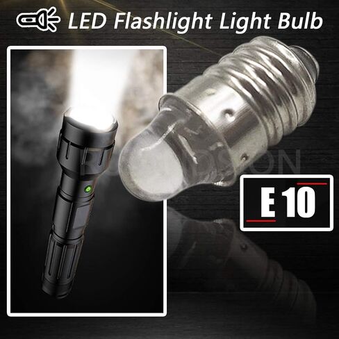 Ruiandsion 4pcs E10 LED Bulbs 3V 0.1W 3000K Warm White LED Bulbs for Torchlight Flashlight Torch Lights,Negative Earth in Saudi Arabia