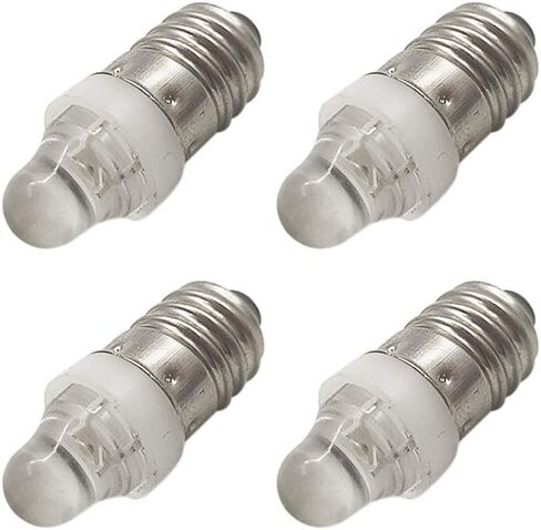 Ruiandsion 4pcs E10 LED Bulbs 3V 0.1W 3000K Warm White LED Bulbs for Torchlight Flashlight Torch Lights,Negative Earth in Saudi Arabia