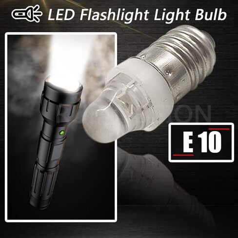 Ruiandsion 4pcs E10 LED Bulbs 3V 0.1W 3000K Warm White LED Bulbs for Torchlight Flashlight Torch Lights,Negative Earth in Saudi Arabia