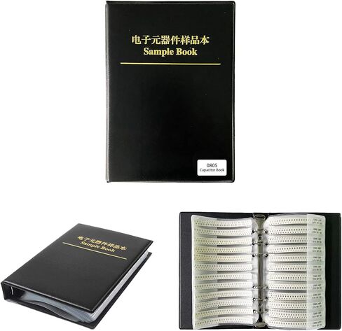 Capacitor Book 0805 SMD (0.5pF-10uF) 92 Value x 50pcs = 4600pcs SMT Kit Capacitor Chip Assortment Portfolio Folder Sample Book (Capacitance-0805) in Saudi Arabia