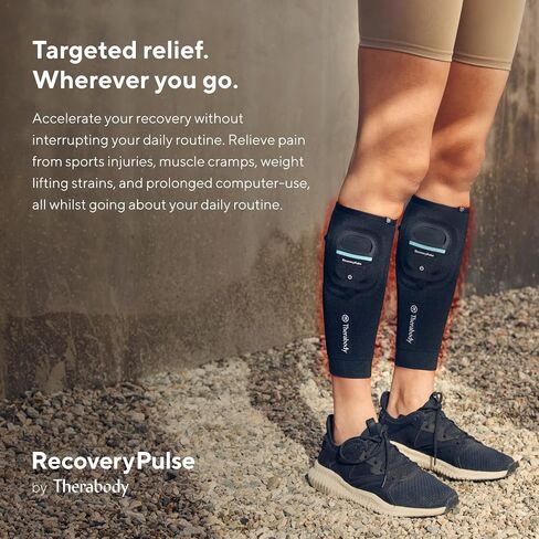 كم الساق TheraGun RecoveryPulse من Therabody، كم ضغط واهتزاز للتخفيف أثناء التنقل، يقلل من الألم في أسفل الساقين، ويزيد من المرونة، والدورة الدموية ويسرع التعافي، كبير in Saudi Arabia