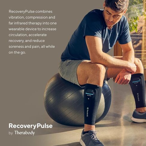 كم الساق TheraGun RecoveryPulse من Therabody، كم ضغط واهتزاز للتخفيف أثناء التنقل، يقلل من الألم في أسفل الساقين، ويزيد من المرونة، والدورة الدموية ويسرع التعافي، كبير in Saudi Arabia