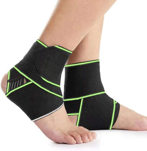 Set of 2 Ankle Support,Adjustable Ankle Brace Breathable Nylon Material Super Elastic and Comfortable,1 Size Fits all,Suitable for Sports (Red Set of 2) in Saudi Arabia
