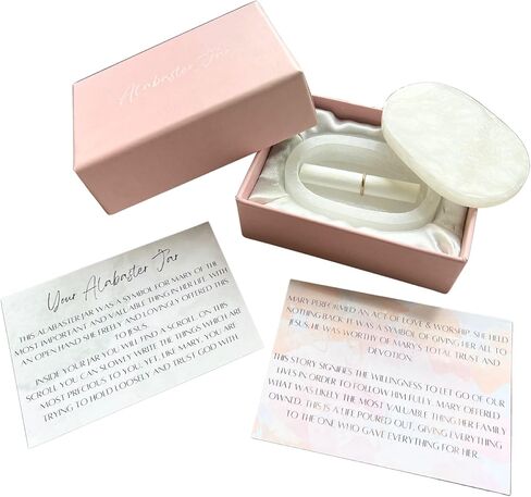 Alabaster Jar Gift Set - Christian Gifts for Women Faith, Prayer Box, Inspirational Gifts for Women, Alabaster Box, Faith Gifts for Women, Spiritual Gifts for Christian Women in Saudi Arabia