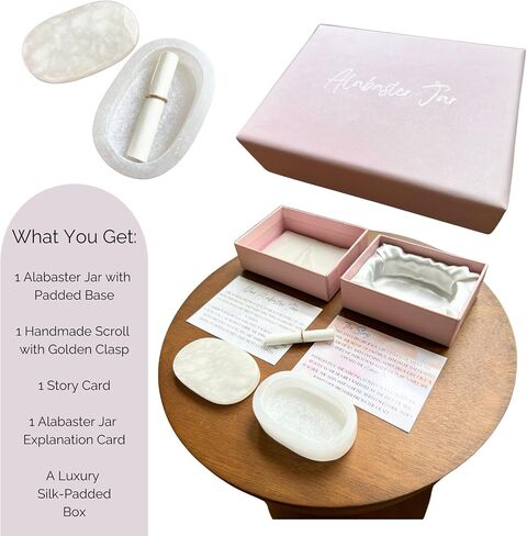 Alabaster Jar Gift Set - Christian Gifts for Women Faith, Prayer Box, Inspirational Gifts for Women, Alabaster Box, Faith Gifts for Women, Spiritual Gifts for Christian Women in Saudi Arabia