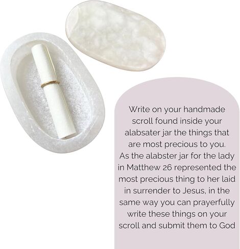 Alabaster Jar Gift Set - Christian Gifts for Women Faith, Prayer Box, Inspirational Gifts for Women, Alabaster Box, Faith Gifts for Women, Spiritual Gifts for Christian Women in Saudi Arabia