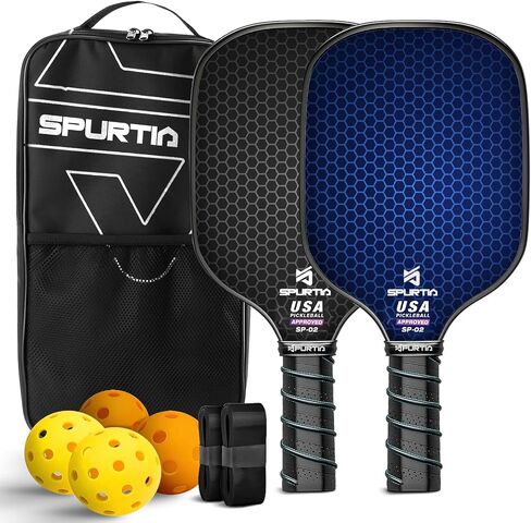 Pickleball Paddles Set of 2 USAPA Approved Fiberglass Surface Pickleball Set with 2 Pickleball Rackets, 4 Balls,Grip Tapes & Portable Carry Bag,Pickle Ball Paddle Set ​for Men Women & Beginners in Saudi Arabia