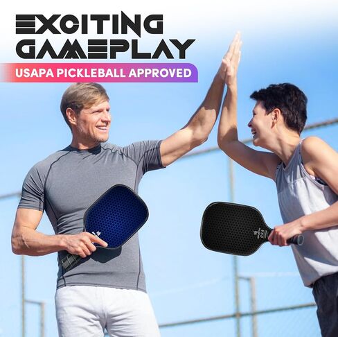Pickleball Paddles Set of 2 USAPA Approved Fiberglass Surface Pickleball Set with 2 Pickleball Rackets, 4 Balls,Grip Tapes & Portable Carry Bag,Pickle Ball Paddle Set ​for Men Women & Beginners in Saudi Arabia