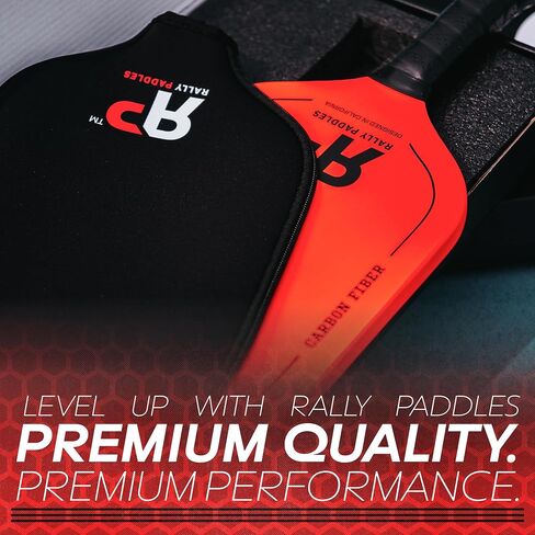 Carbon Fiber Pickleball Paddle with Performance Honeycomb Core for Power & Control | Thermoformed with Foam Injected Edges for Larger Sweet Spot | USAP Approved | includes Paddle Cover in Saudi Arabia