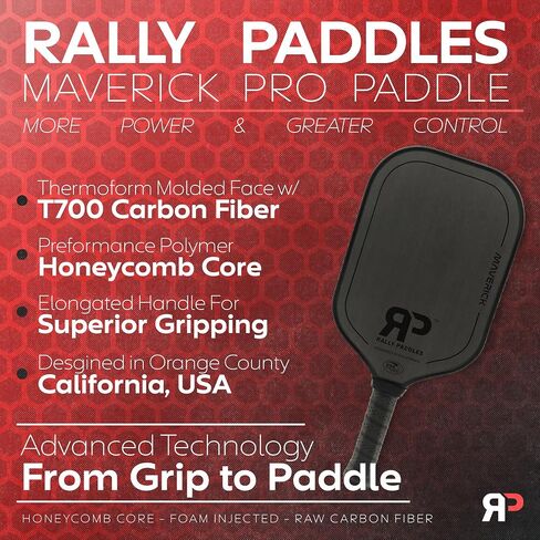 Carbon Fiber Pickleball Paddle with Performance Honeycomb Core for Power & Control | Thermoformed with Foam Injected Edges for Larger Sweet Spot | USAP Approved | includes Paddle Cover in Saudi Arabia