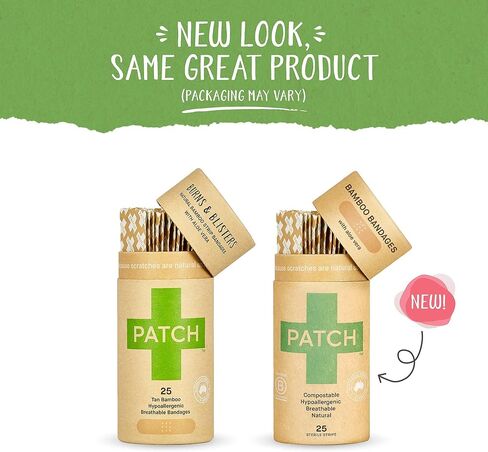 ضمادات من الخيزران الصديقة للبيئة للعضات والشظايا، العناية بالجروح غير المسببة للحساسية للبشرة الحساسة، قابلة للتحلل بيولوجيًا، خالية من اللاتكس، خالية من البلاستيك، خالية من نفايات الصبار، 25 قيراط (عبوتان) in Kuwait