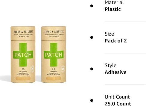 ضمادات من الخيزران الصديقة للبيئة للعضات والشظايا، العناية بالجروح غير المسببة للحساسية للبشرة الحساسة، قابلة للتحلل بيولوجيًا، خالية من اللاتكس، خالية من البلاستيك، خالية من نفايات الصبار، 25 قيراط (عبوتان) in Kuwait