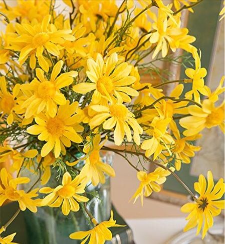 10pcs Artificial Daisy Flowers Flower Arrangements for Home Hotel Office Wedding Party Garden Craft Art Decor Each Approx 21" High No Vase White in Saudi Arabia