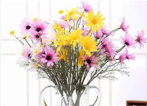 10pcs Artificial Daisy Flowers Flower Arrangements for Home Hotel Office Wedding Party Garden Craft Art Decor Each Approx 21" High No Vase White in Saudi Arabia