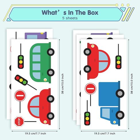 Creative Cars Wall Stickers Vinyl Removable Cars Wall Decals Peel and Stick Kids Wall Decor Colorful Vehicle Wall Stickers for Boys Bedroom Teen Kids Room Playroom Nursery Classroom Wall Decor in Saudi Arabia