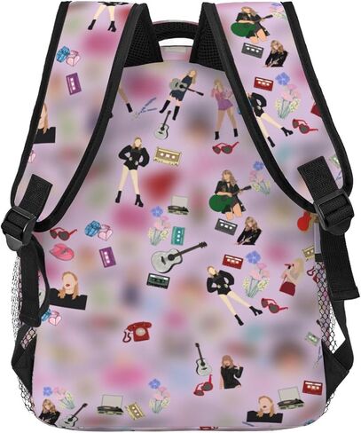 17 inches 3D Printing Casual Backpack Cute Purple Daypack Large Capacity Personalized Leisure Backpack Thickening in Saudi Arabia