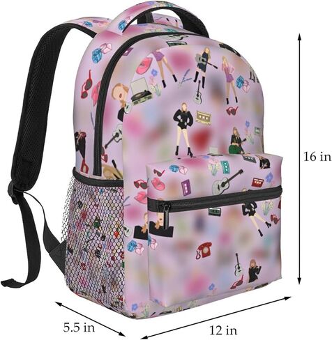 17 inches 3D Printing Casual Backpack Cute Purple Daypack Large Capacity Personalized Leisure Backpack Thickening in Saudi Arabia