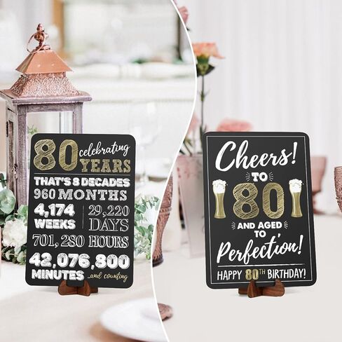 Retirement Decorations Sign for Women Men, Acrylic Retirement Poster Gifts with Stand, Table Happy Retirement Party Decorations Supplies, Black Gold, 2-Pack in Saudi Arabia