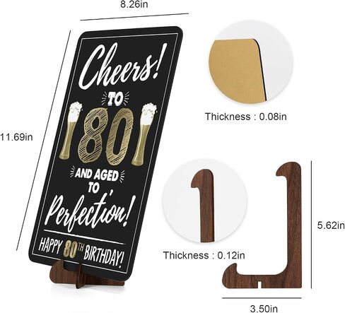 Retirement Decorations Sign for Women Men, Acrylic Retirement Poster Gifts with Stand, Table Happy Retirement Party Decorations Supplies, Black Gold, 2-Pack in Saudi Arabia