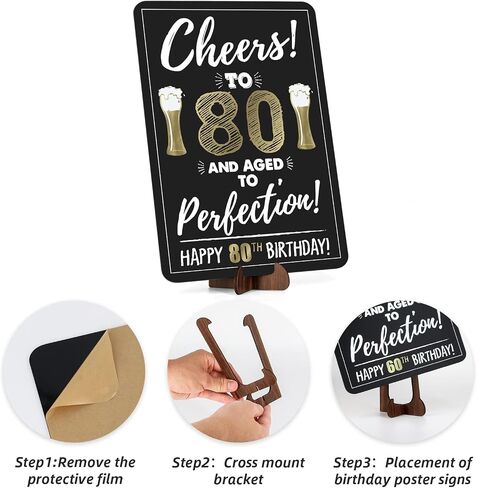 Retirement Decorations Sign for Women Men, Acrylic Retirement Poster Gifts with Stand, Table Happy Retirement Party Decorations Supplies, Black Gold, 2-Pack in Saudi Arabia