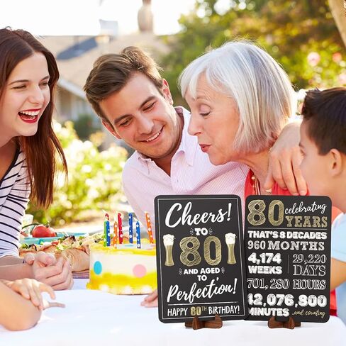 Retirement Decorations Sign for Women Men, Acrylic Retirement Poster Gifts with Stand, Table Happy Retirement Party Decorations Supplies, Black Gold, 2-Pack in Saudi Arabia
