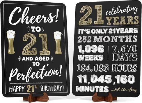 Retirement Decorations Sign for Women Men, Acrylic Retirement Poster Gifts with Stand, Table Happy Retirement Party Decorations Supplies, Black Gold, 2-Pack in Saudi Arabia
