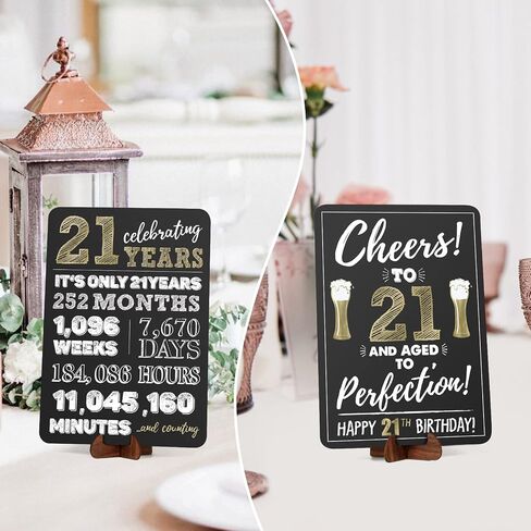 Retirement Decorations Sign for Women Men, Acrylic Retirement Poster Gifts with Stand, Table Happy Retirement Party Decorations Supplies, Black Gold, 2-Pack in Saudi Arabia