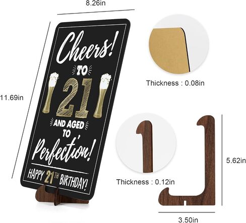 Retirement Decorations Sign for Women Men, Acrylic Retirement Poster Gifts with Stand, Table Happy Retirement Party Decorations Supplies, Black Gold, 2-Pack in Saudi Arabia