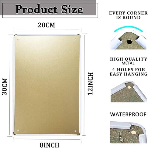 تحذير من سقوط جوز الهند، لافتات معدنية مضحكة قديمة، تزيين الحائط، مقاس 8 × 12 in Kuwait