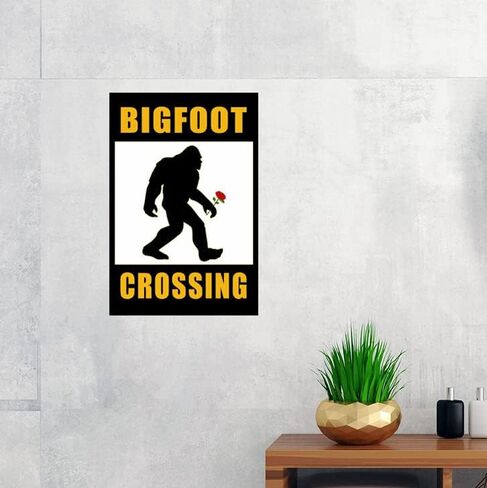 Cusde خمر Bigfoot معدن القصدير علامة ديكور الرجعية ملصق ديكور المنزل Bigfoot معبر الحديد اللوحة الصدأ معدن الحمام المنزل هدية رجل كهف بار نادي في الهواء الطلق داخلي 8x12 بوصة in Kuwait