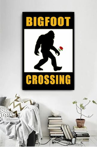 Cusde خمر Bigfoot معدن القصدير علامة ديكور الرجعية ملصق ديكور المنزل Bigfoot معبر الحديد اللوحة الصدأ معدن الحمام المنزل هدية رجل كهف بار نادي في الهواء الطلق داخلي 8x12 بوصة in Kuwait