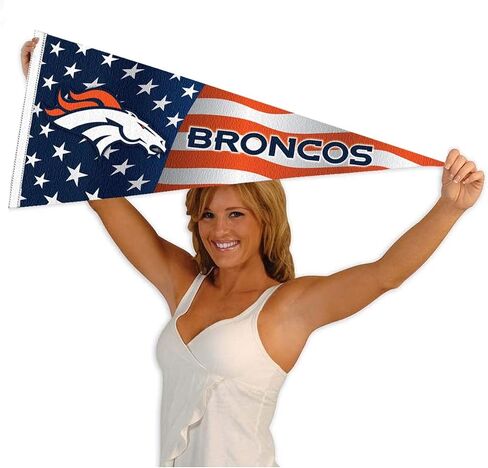 Denver Broncos Nation USA Americana Stars and Stripes Pennant Banner Flag in Saudi Arabia