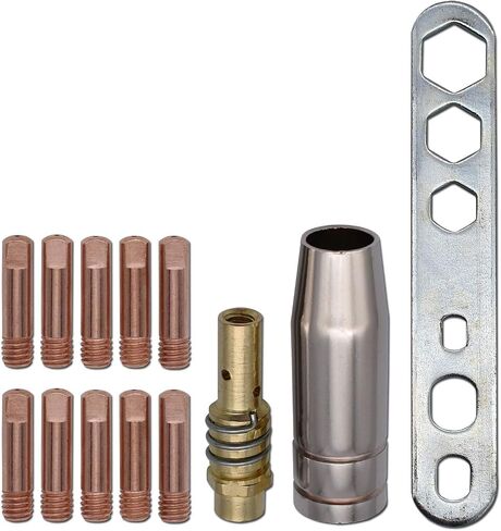MB15 15AK طرف الاتصال. 023 ''و 0.6 مللي متر M6 ونصائح حامل الناشر ودرع كوب لشعلة لحام MB15 15AK MIG 13 قطعة in Kuwait