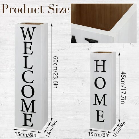 قطعتان من لافتة الترحيب الخشبية، مزهريات ترحيب كبيرة، مزهرية على شكل صندوق ريفي لهدايا الانتقال إلى منزل جديد، ديكور داخلي للباب الأمامي للمزرعة in Kuwait