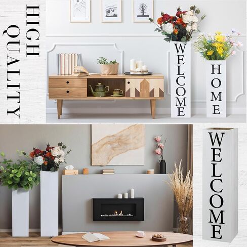 قطعتان من لافتة الترحيب الخشبية، مزهريات ترحيب كبيرة، مزهرية على شكل صندوق ريفي لهدايا الانتقال إلى منزل جديد، ديكور داخلي للباب الأمامي للمزرعة in Kuwait