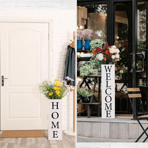 قطعتان من لافتة الترحيب الخشبية، مزهريات ترحيب كبيرة، مزهرية على شكل صندوق ريفي لهدايا الانتقال إلى منزل جديد، ديكور داخلي للباب الأمامي للمزرعة in Kuwait