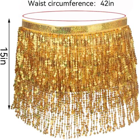 Women Dance Skirts Sequins Sarong Tie Wrap Sparkly Skirt Rave Outfits Extra Waist Width Full Cover Hip in Saudi Arabia