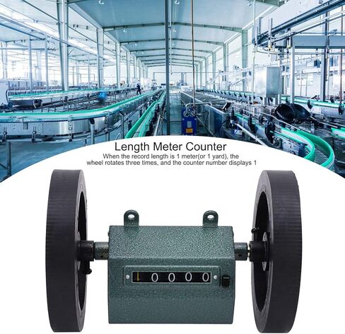 Length Yard Counter,Z96-F, 0-9999.9 Made of Stainless Steel and Rubber Material Meters Rolling Yard Counte, for Artificial Leather and Measuring Length Mechanical Transmissions (Meter Counter) in Saudi Arabia
