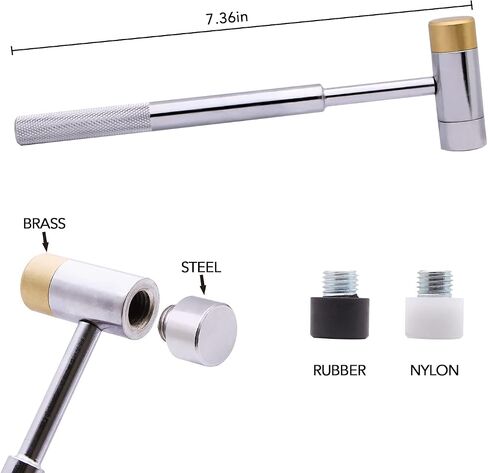 Roll Pin Punch Set,15pcs Roll Pin Punch Set and Hammer with Brass, Steel, Plastic Punches and brass/Polymer heads hammers In Storage Case for Gunsmithing in Saudi Arabia