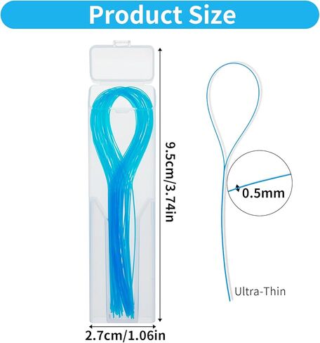 Dental Floss Threaders, 100PCS Dental Floss Deep Clean Dental Threader Interdental Floss for Braces Bridges Implants Oral Health Care 2Pack(Blue) in Saudi Arabia
