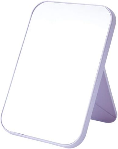 WOIWO HD Makeup Mirror Desktop Simple Dressing Mirror Square Princess Mirror Simple Folding Makeup Mirror 1PCS (Cream White) in Saudi Arabia