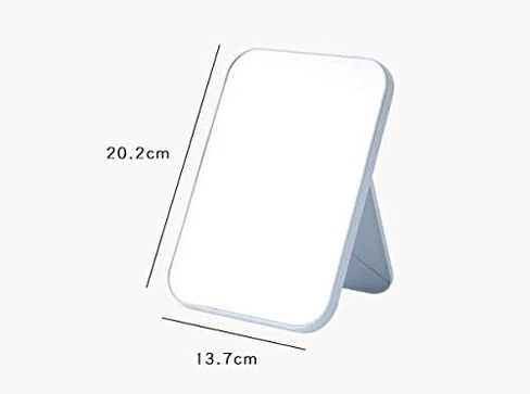 WOIWO HD Makeup Mirror Desktop Simple Dressing Mirror Square Princess Mirror Simple Folding Makeup Mirror 1PCS (Cream White) in Saudi Arabia
