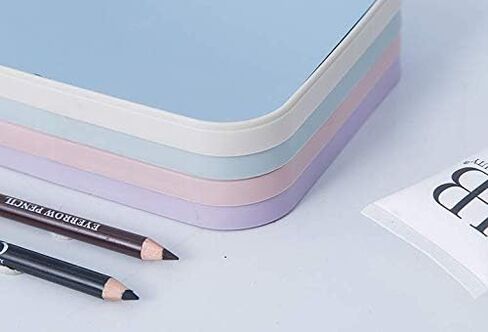 WOIWO HD Makeup Mirror Desktop Simple Dressing Mirror Square Princess Mirror Simple Folding Makeup Mirror 1PCS (Cream White) in Saudi Arabia
