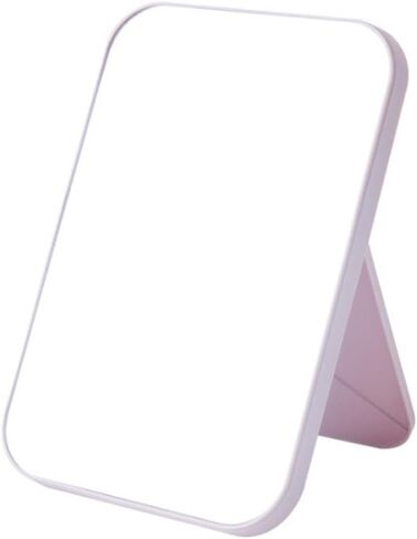 WOIWO HD Makeup Mirror Desktop Simple Dressing Mirror Square Princess Mirror Simple Folding Makeup Mirror 1PCS (Cream White) in Saudi Arabia