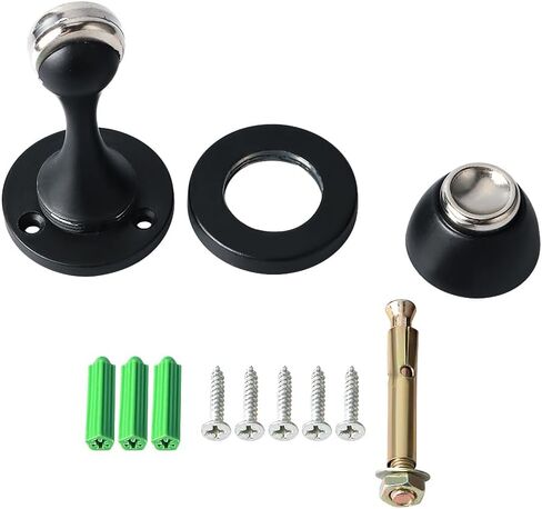 Alise Magnetic Door Stop Door stopper Holder Catch Heavy Duty Screw Floor/Wall Mount,MX3100-B Black in Saudi Arabia