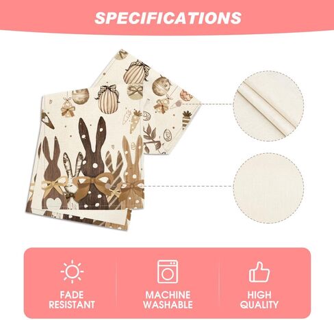 Artoid Mode Wood Bunny Rabbits Eggs Carrots Easter Table Runner, Seasonal Spring Kitchen Dining Table Decoration for Home Party Decor 13x72 Inch in Saudi Arabia